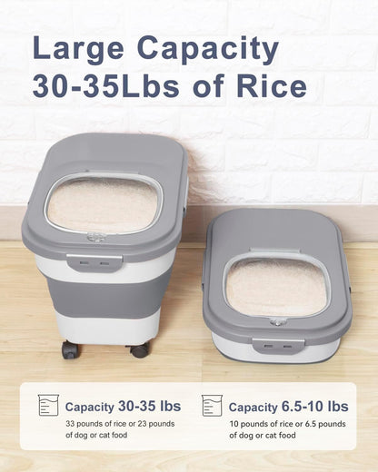20-30 Lbs Rice Storage Container,Collapsible Food Storage Containers