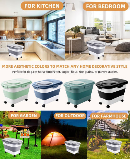 20-30 Lbs Rice Storage Container,Collapsible Food Storage Containers