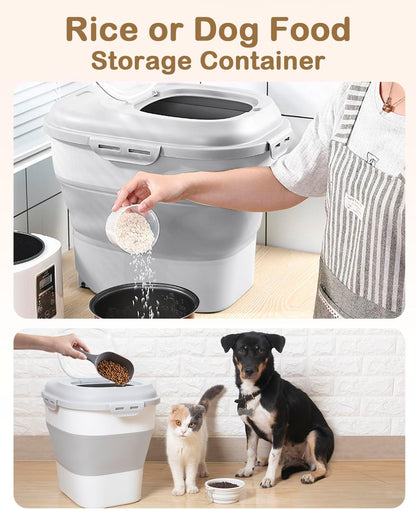 20-30 Lbs Rice Storage Container,Collapsible Food Storage Containers