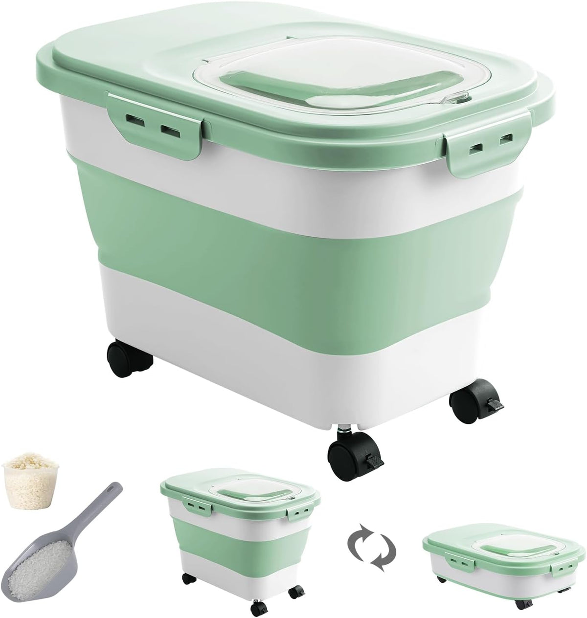20-30 Lbs Rice Storage Container,Collapsible Food Storage Containers