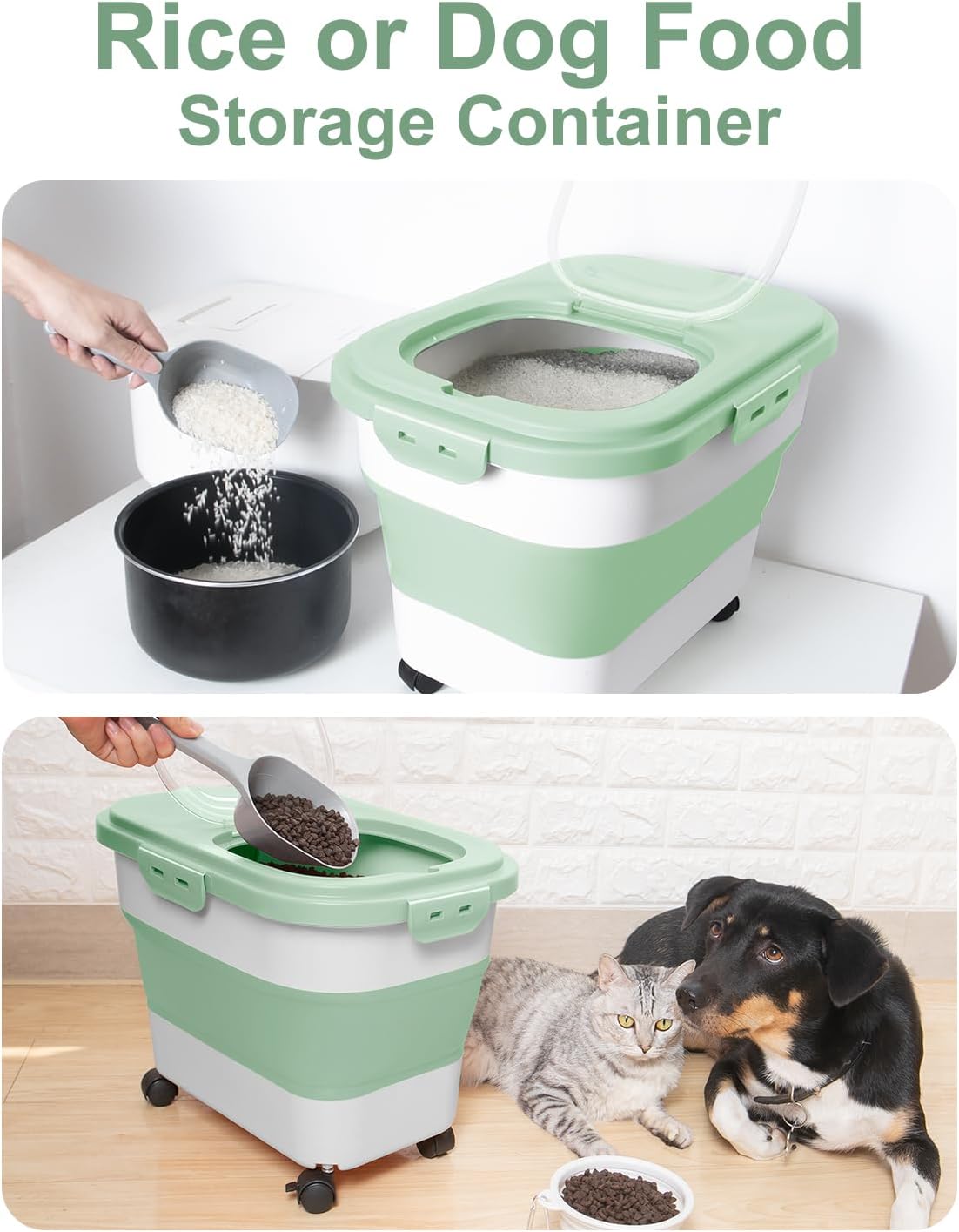 20-30 Lbs Rice Storage Container,Collapsible Food Storage Containers