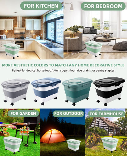 20-30 Lbs Rice Storage Container,Collapsible Food Storage Containers