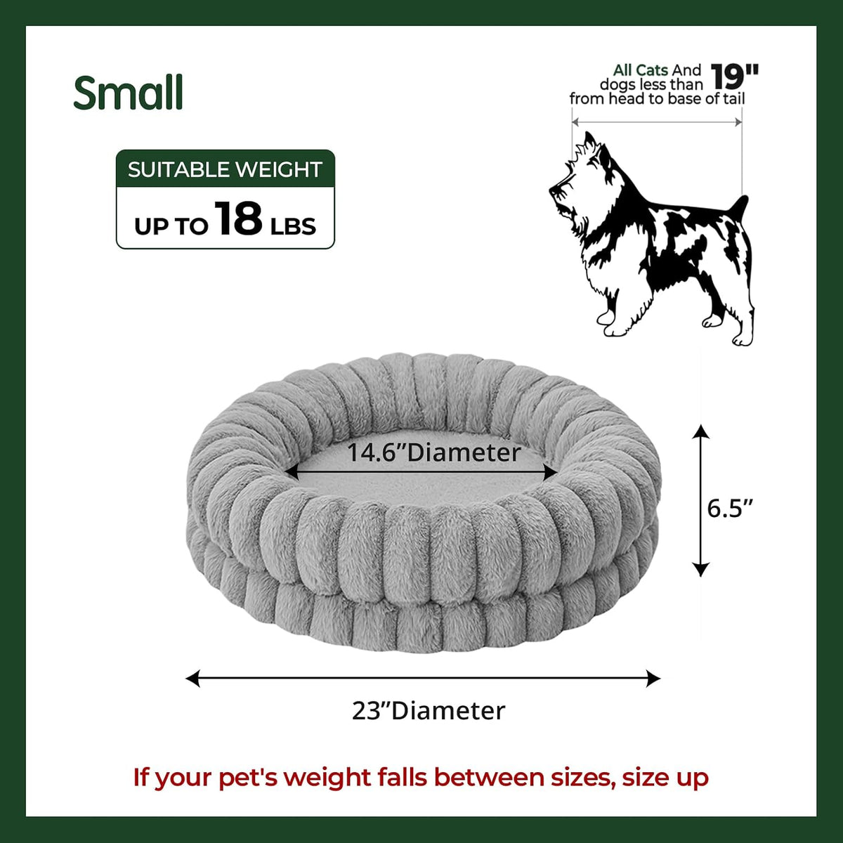 BALANCE Luxury Donut Dog Bed, 30 Inches Round Dog Bed Medium Size Dogs Washable, Orthopedic Calming Dogs Bed for Pets with Anti-Slip Bottom, Oatmeal