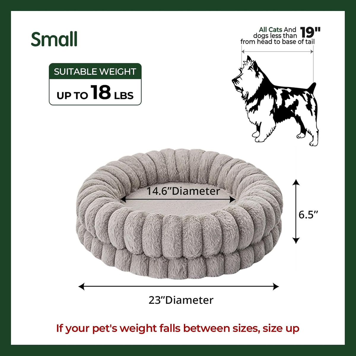 BALANCE Luxury Donut Dog Bed, 30 Inches Round Dog Bed Medium Size Dogs Washable, Orthopedic Calming Dogs Bed for Pets with Anti-Slip Bottom, Oatmeal
