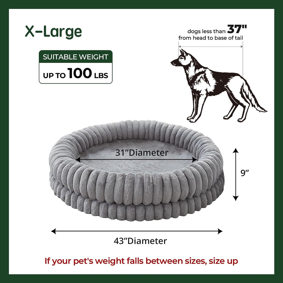 BALANCE Luxury Donut Dog Bed, 30 Inches Round Dog Bed Medium Size Dogs Washable, Orthopedic Calming Dogs Bed for Pets with Anti-Slip Bottom, Oatmeal