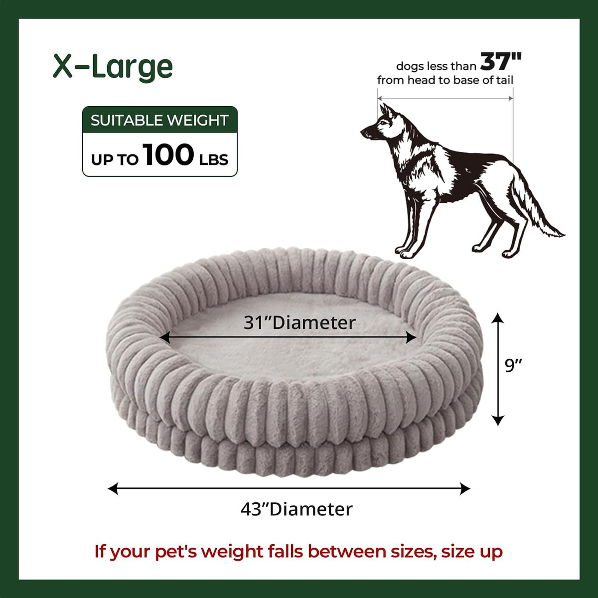 BALANCE Luxury Donut Dog Bed, 30 Inches Round Dog Bed Medium Size Dogs Washable, Orthopedic Calming Dogs Bed for Pets with Anti-Slip Bottom, Oatmeal