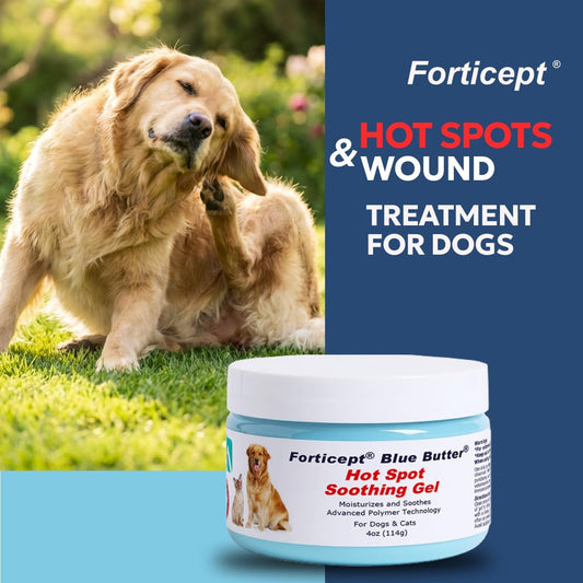 Blue Butter – Hot Spot Treatment for Dogs Cats | Dog Cat Wound Care | Skin Yeast Infections, Ringworm, Cuts, Rashes, First Aid Veterinary Strength Anti Itch Cream 4oz