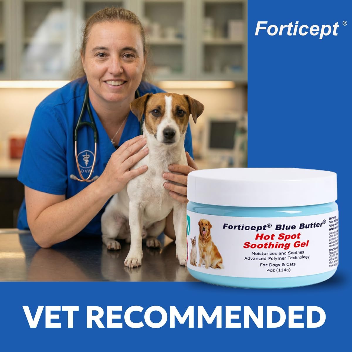 Blue Butter – Hot Spot Treatment for Dogs Cats | Dog Cat Wound Care | Skin Yeast Infections, Ringworm, Cuts, Rashes, First Aid Veterinary Strength Anti Itch Cream 4oz