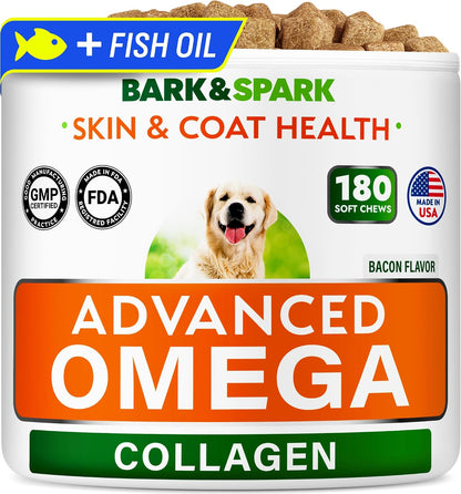 Dog Allergy Relief Chews - Skin Health & Anti-Itch Supplement with Omega-3