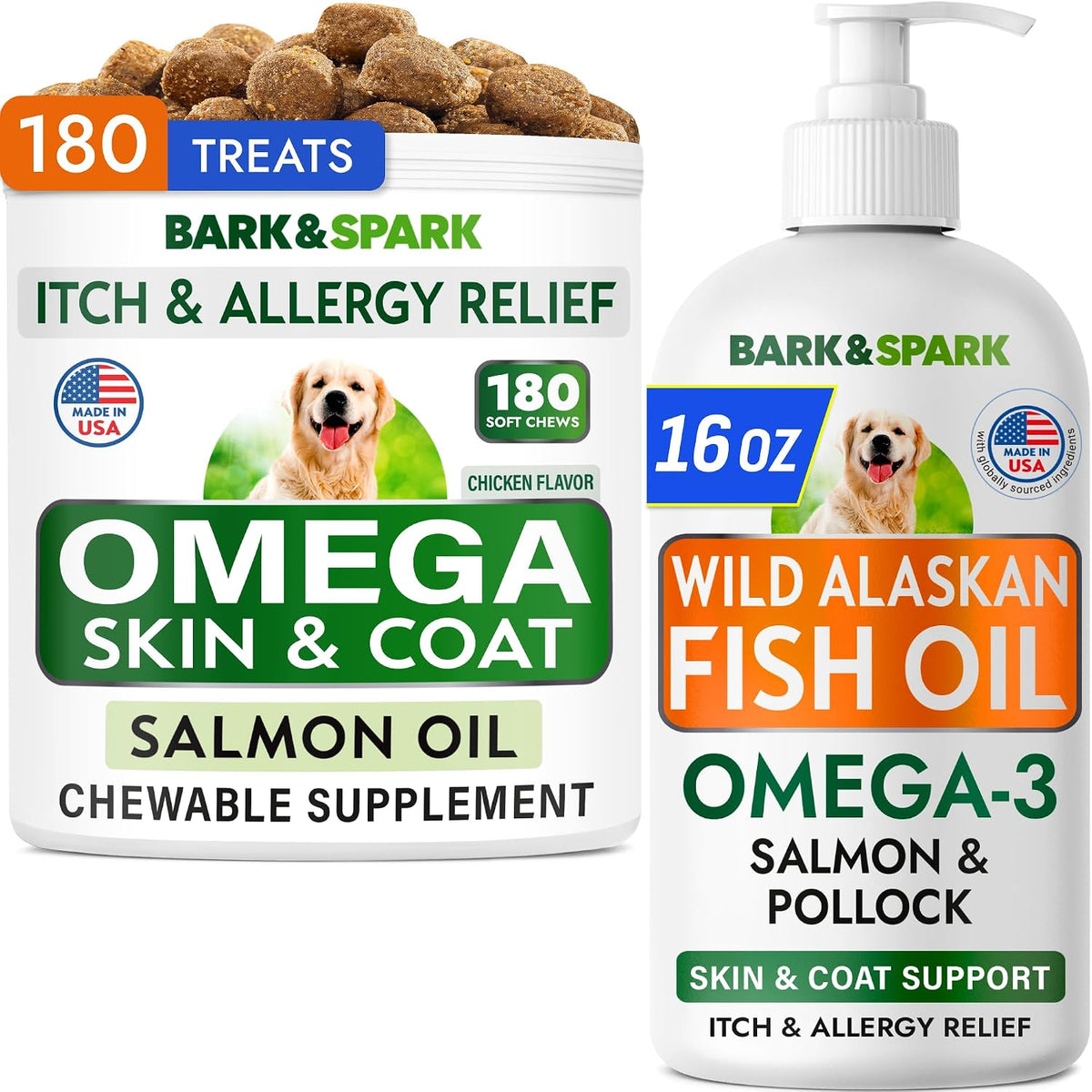 Dog Allergy Relief Chews - Skin Health & Anti-Itch Supplement with Omega-3