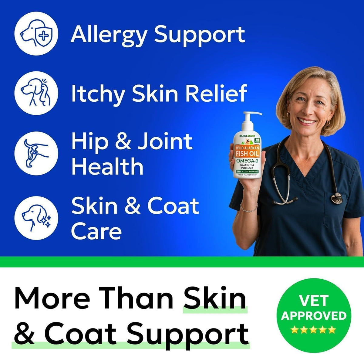 Dog Allergy Relief Chews - Skin Health & Anti-Itch Supplement with Omega-3