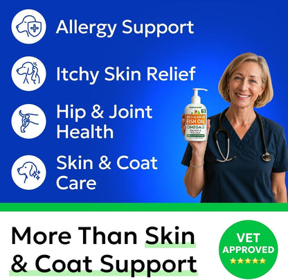 Dog Allergy Relief Chews - Skin Health & Anti-Itch Supplement with Omega-3