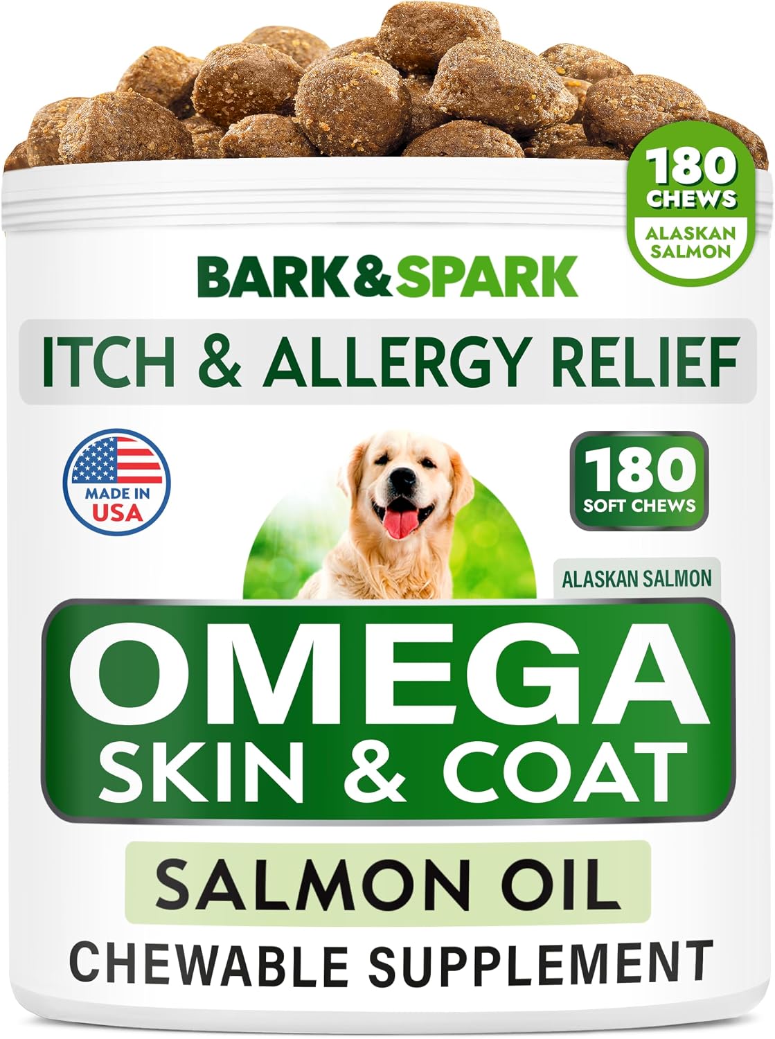 Dog Allergy Relief Chews - Skin Health & Anti-Itch Supplement with Omega-3