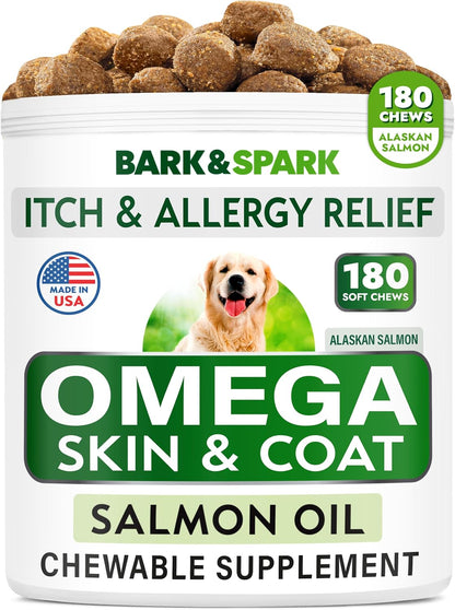 Dog Allergy Relief Chews - Skin Health & Anti-Itch Supplement with Omega-3