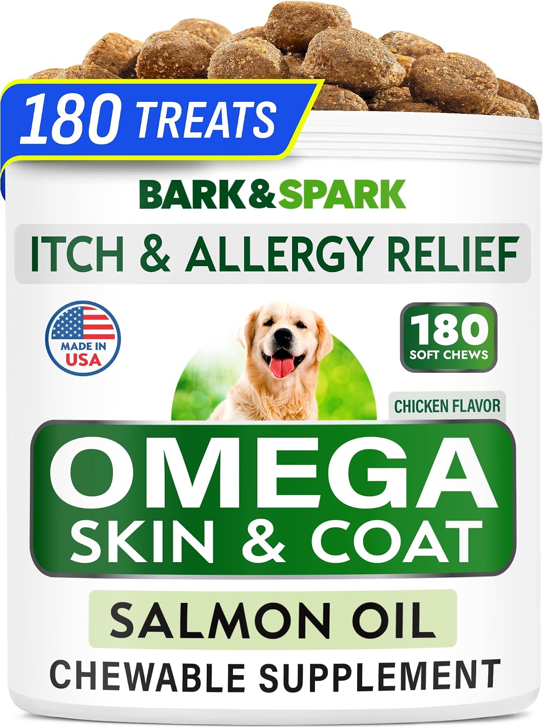 Dog Allergy Relief Chews - Skin Health & Anti-Itch Supplement with Omega-3