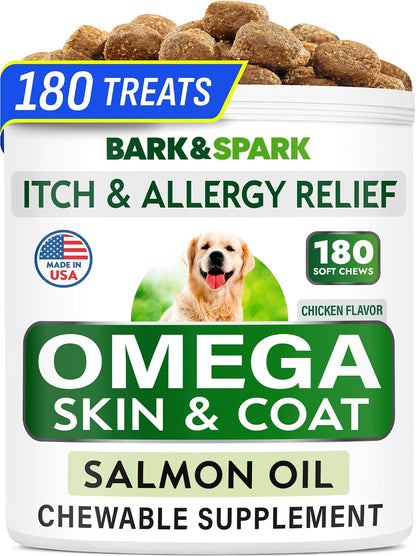 Dog Allergy Relief Chews - Skin Health & Anti-Itch Supplement with Omega-3
