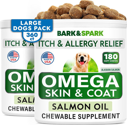 Dog Allergy Relief Chews - Skin Health & Anti-Itch Supplement with Omega-3