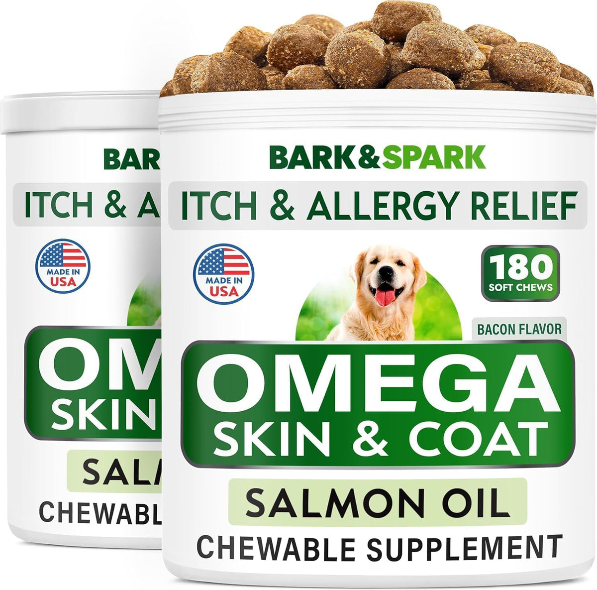Dog Allergy Relief Chews - Skin Health & Anti-Itch Supplement with Omega-3