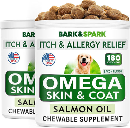 Dog Allergy Relief Chews - Skin Health & Anti-Itch Supplement with Omega-3