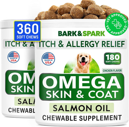 Dog Allergy Relief Chews - Skin Health & Anti-Itch Supplement with Omega-3