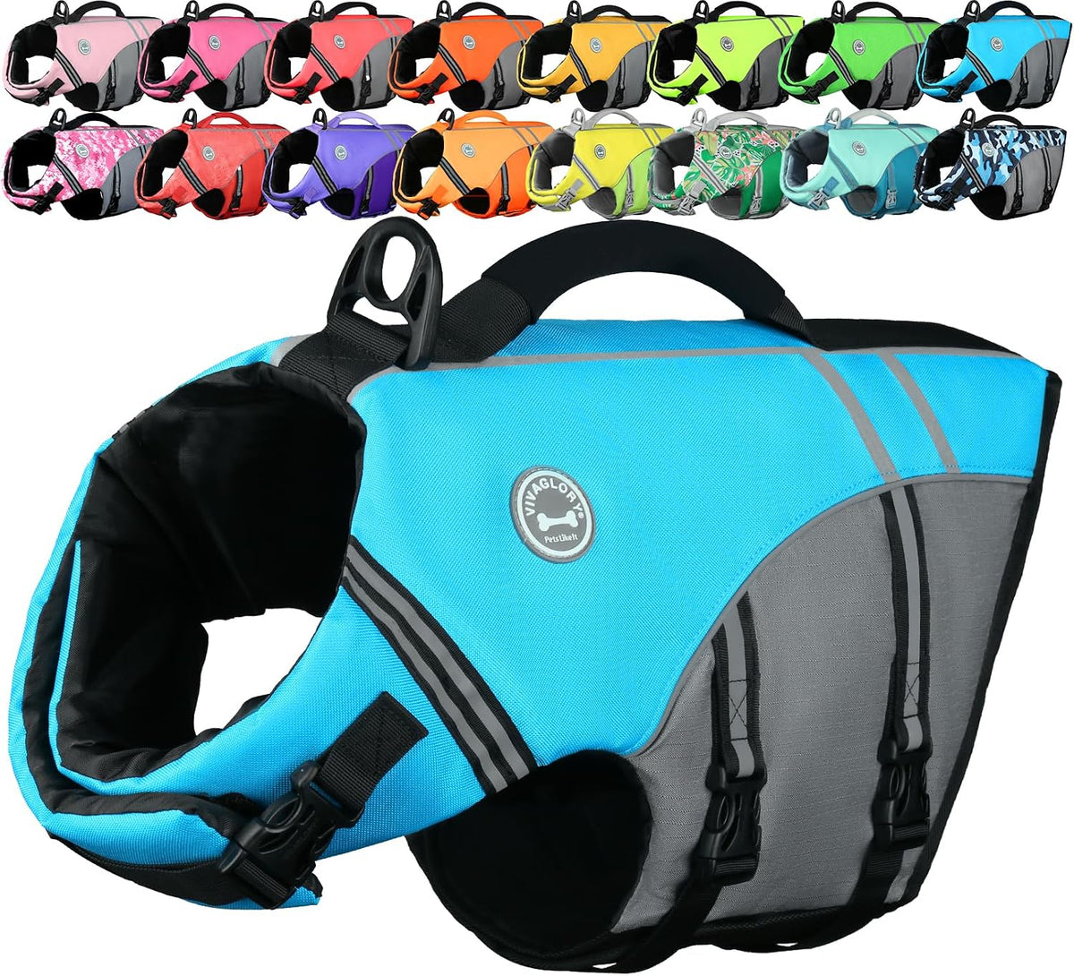 Dog Life Vest Sports Style Dog Swim Vest, S, Blue