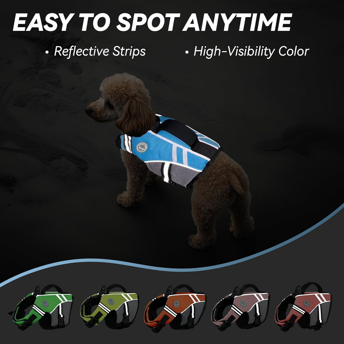 Dog Life Vest Sports Style Dog Swim Vest, S, Blue