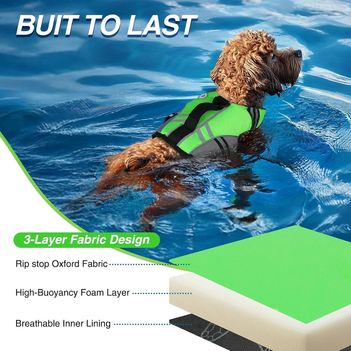 Dog Life Vest Sports Style Dog Swim Vest, S, Blue