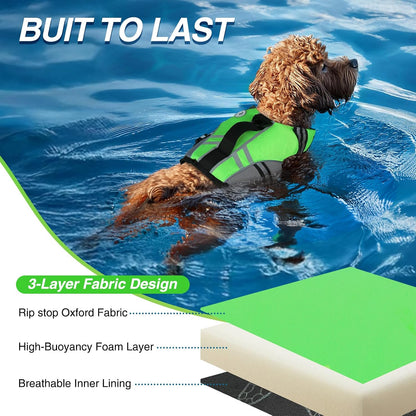 Dog Life Vest Sports Style Dog Swim Vest, S, Blue