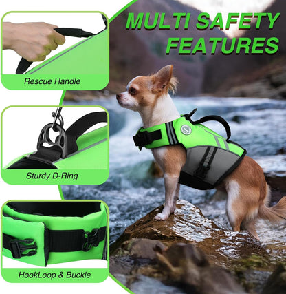 Dog Life Vest Sports Style Dog Swim Vest, S, Blue