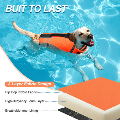 Dog Life Vest Sports Style Dog Swim Vest, S, Blue