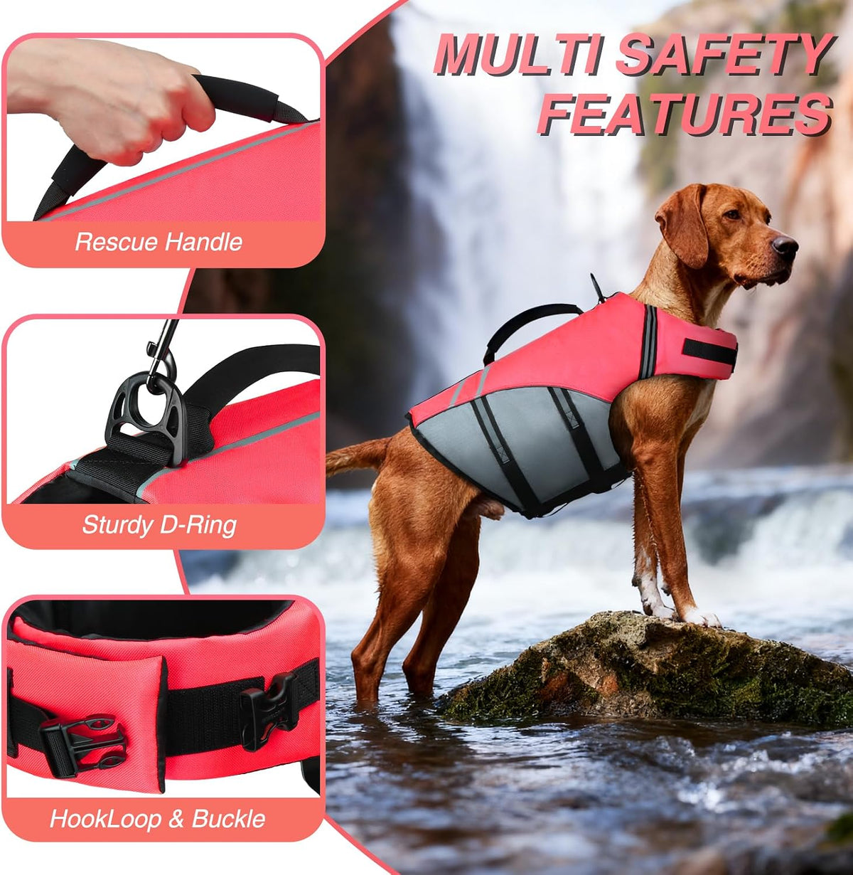 Dog Life Vest Sports Style Dog Swim Vest, S, Blue