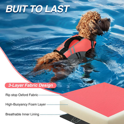 Dog Life Vest Sports Style Dog Swim Vest, S, Blue