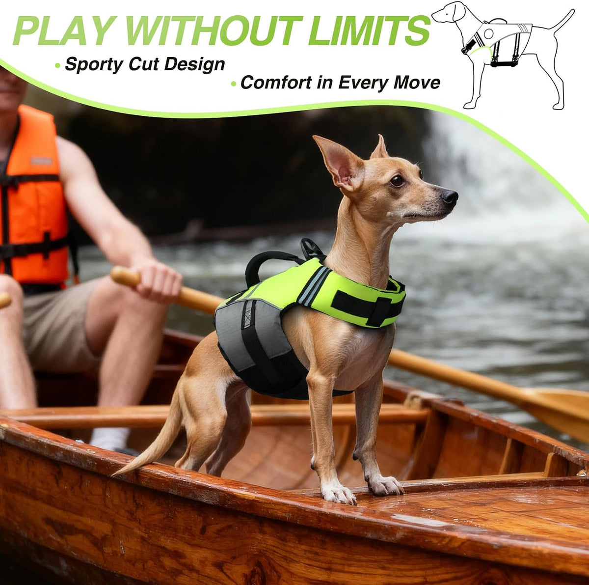Dog Life Vest Sports Style Dog Swim Vest, S, Blue