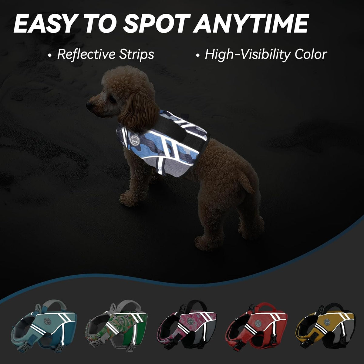 Dog Life Vest Sports Style Dog Swim Vest, S, Blue