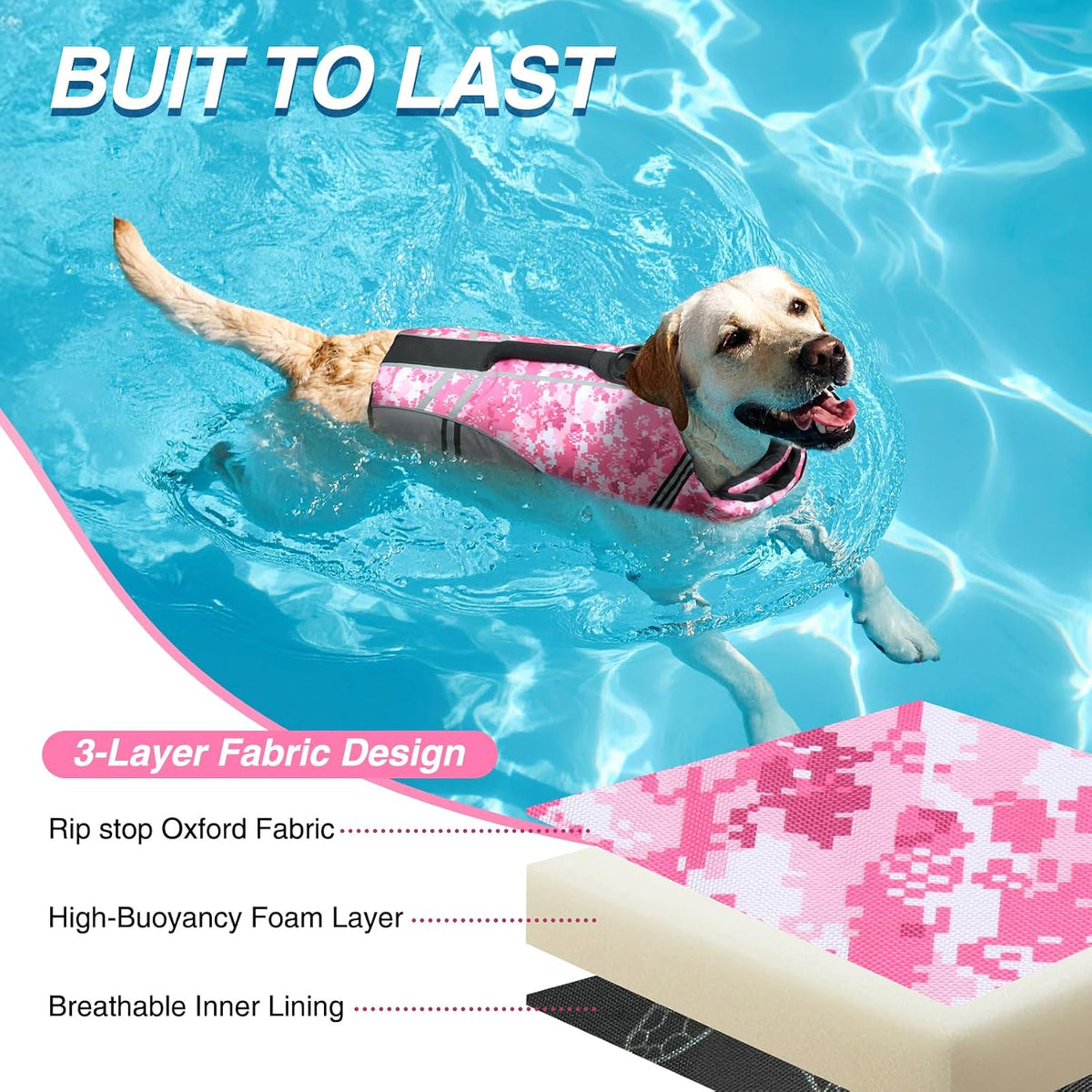 Dog Life Vest Sports Style Dog Swim Vest, S, Blue