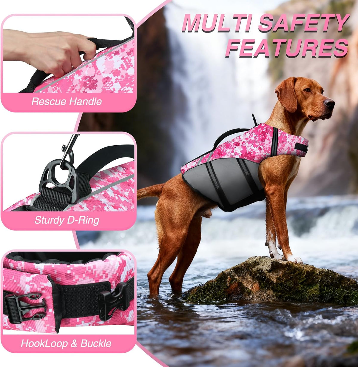 Dog Life Vest Sports Style Dog Swim Vest, S, Blue