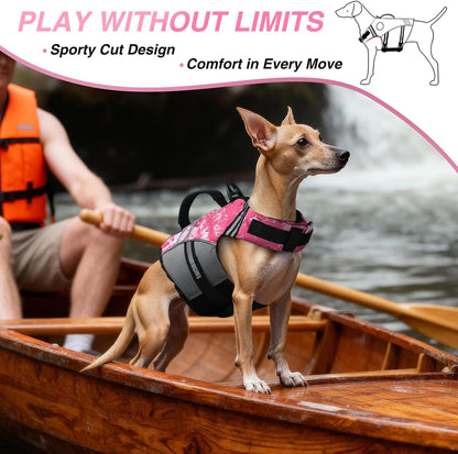 Dog Life Vest Sports Style Dog Swim Vest, S, Blue
