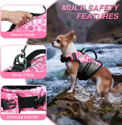 Dog Life Vest Sports Style Dog Swim Vest, S, Blue