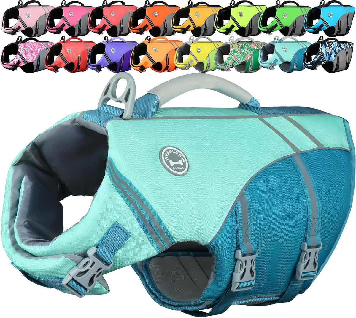 Dog Life Vest Sports Style Dog Swim Vest, S, Blue