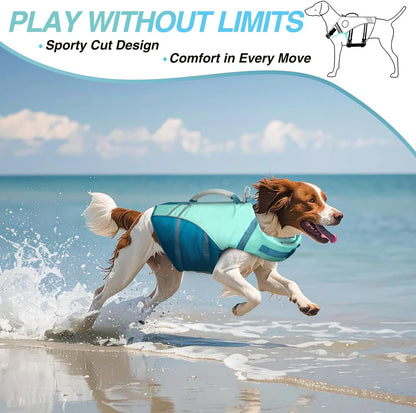 Dog Life Vest Sports Style Dog Swim Vest, S, Blue
