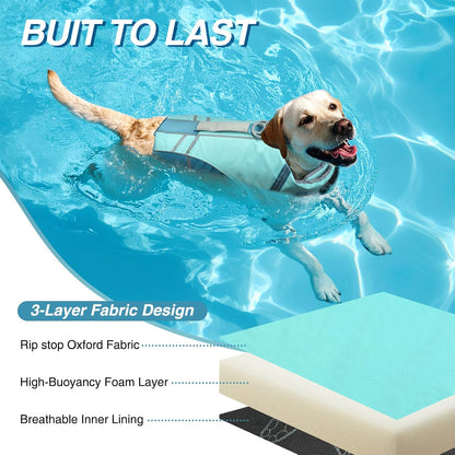 Dog Life Vest Sports Style Dog Swim Vest, S, Blue