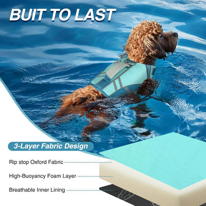 Dog Life Vest Sports Style Dog Swim Vest, S, Blue