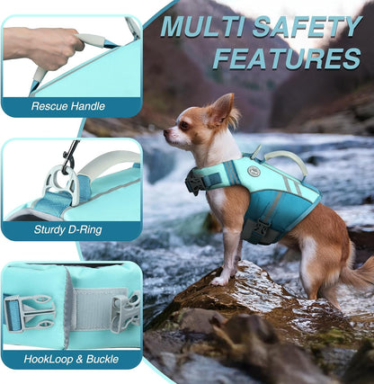 Dog Life Vest Sports Style Dog Swim Vest, S, Blue