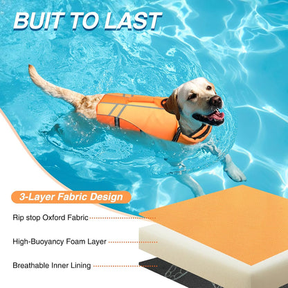 Dog Life Vest Sports Style Dog Swim Vest, S, Blue