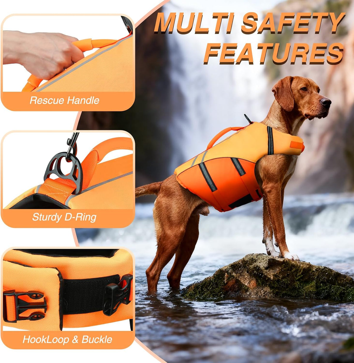 Dog Life Vest Sports Style Dog Swim Vest, S, Blue