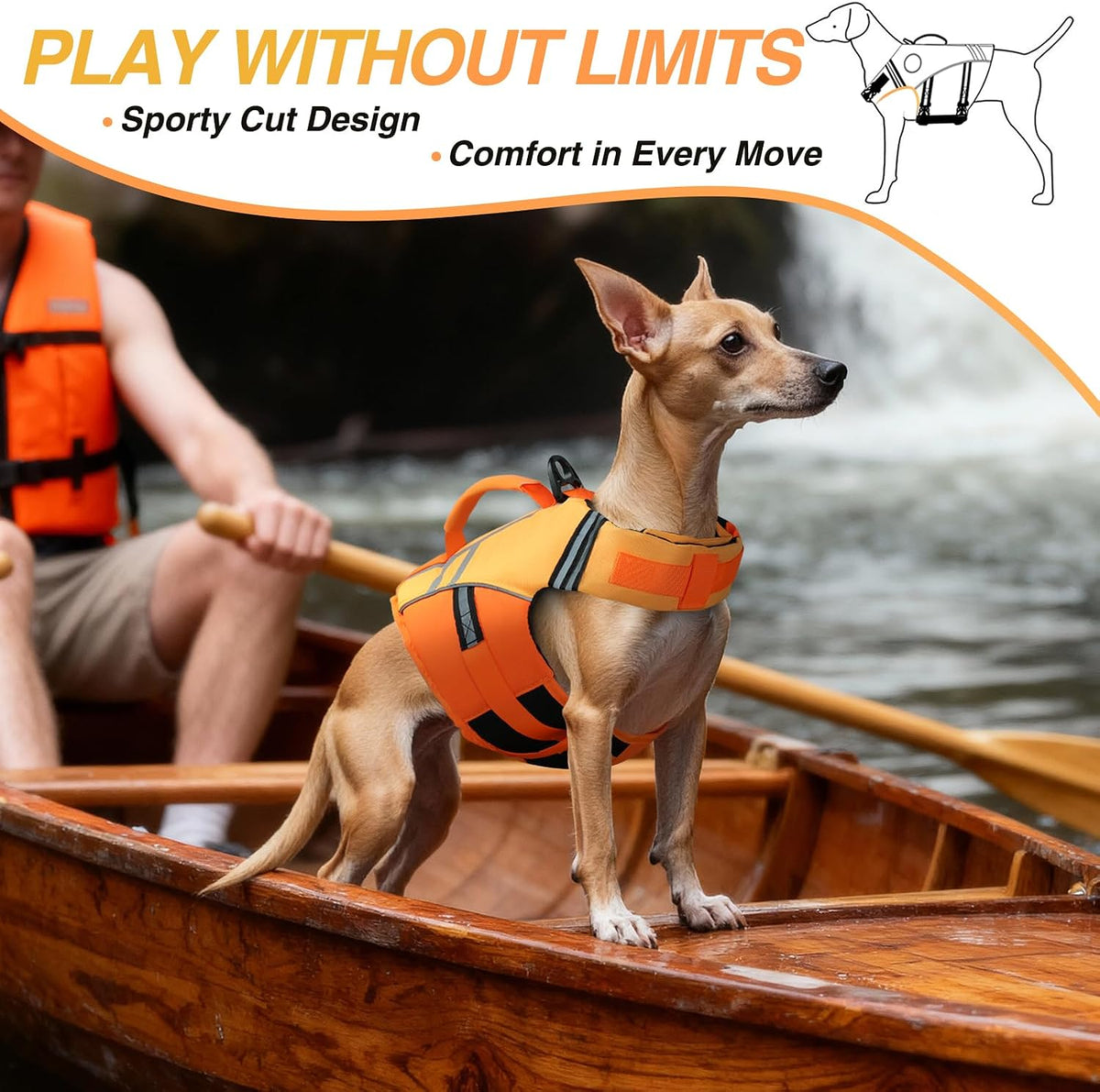 Dog Life Vest Sports Style Dog Swim Vest, S, Blue