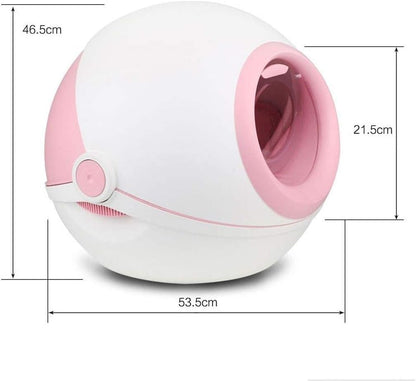 Dog Potty Training Toilet ﻿ Spherical Litter Box Fully Enclosed Extra Large Cat Toilet Automatic Sand Basin Space Pet Supplies(Blue)