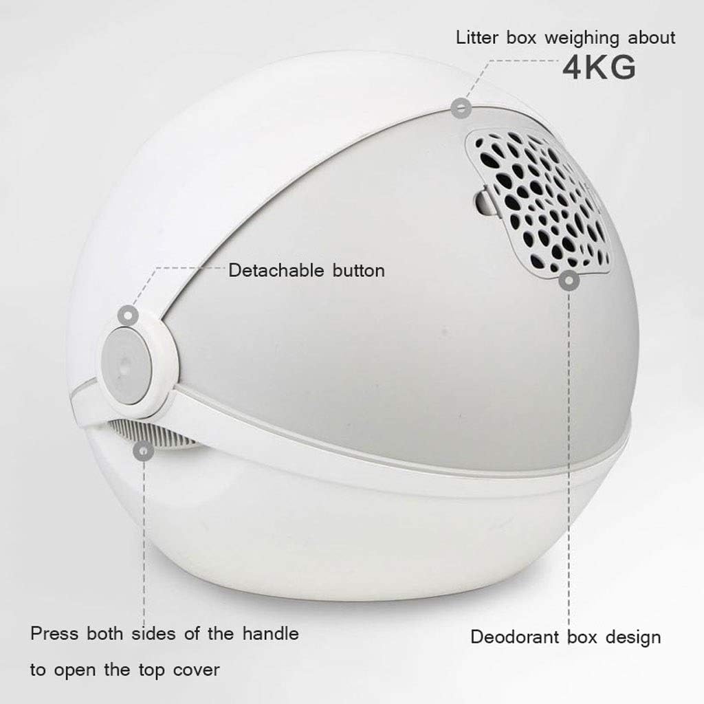 Dog Potty Training Toilet ﻿ Spherical Litter Box Fully Enclosed Extra Large Cat Toilet Automatic Sand Basin Space Pet Supplies(Blue)