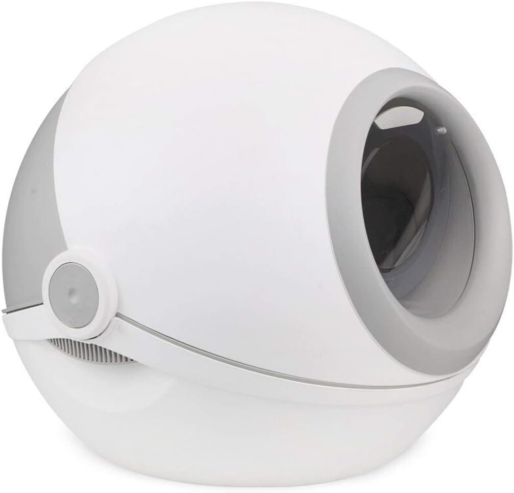 Dog Potty Training Toilet ﻿ Spherical Litter Box Fully Enclosed Extra Large Cat Toilet Automatic Sand Basin Space Pet Supplies(Blue)