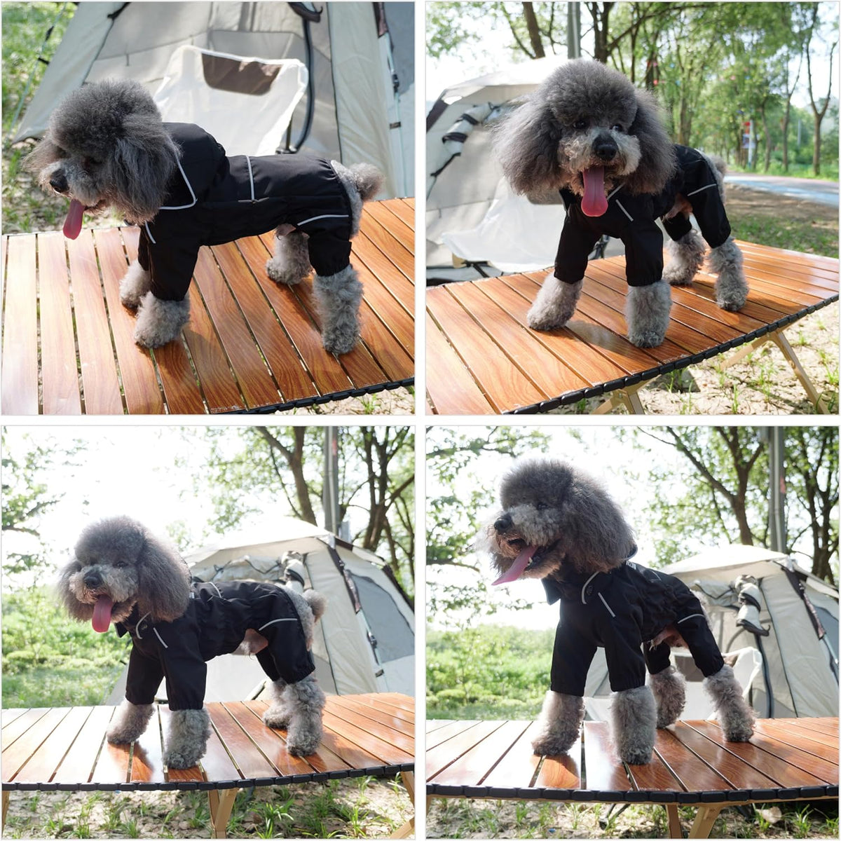 Waterproof Dog Raincoat with Removable Hood – Outdoor Full Body Dog Jacket, Windproof Snowproof Shell Suit – All Season Pet Rain Gear Sage Green L